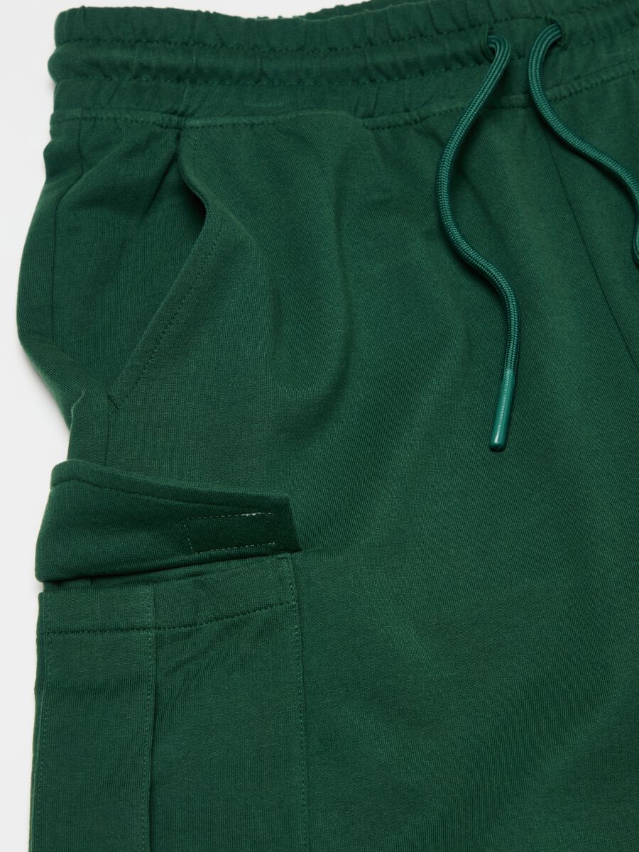 Cargo Bermuda shorts in French terry with drawstring_2