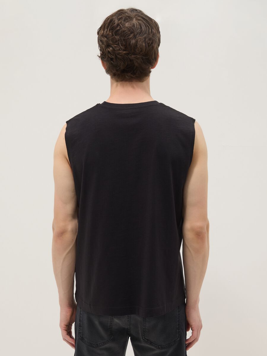 Black pure cotton vest_3