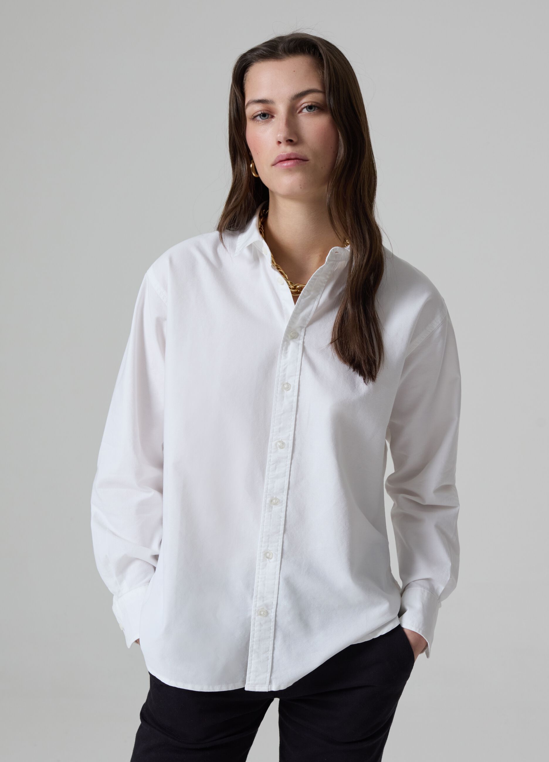 Piombo Camicia Ovs Donna Camicie Lino Ovs Camicia Regular Fit In