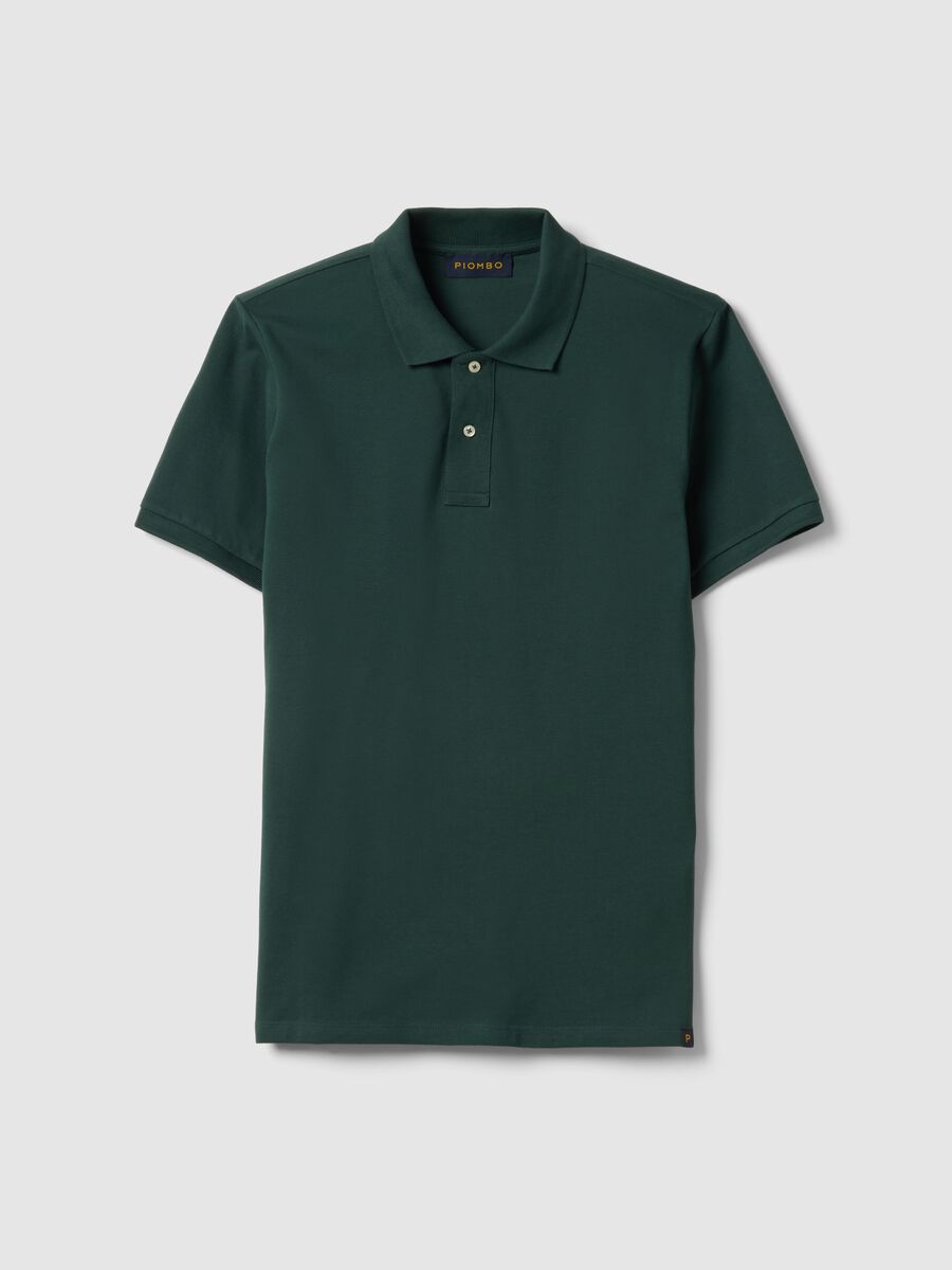 Short sleeve green pure cotton polo regular fit_4