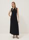 Black sleeveless stretch midi dress_1