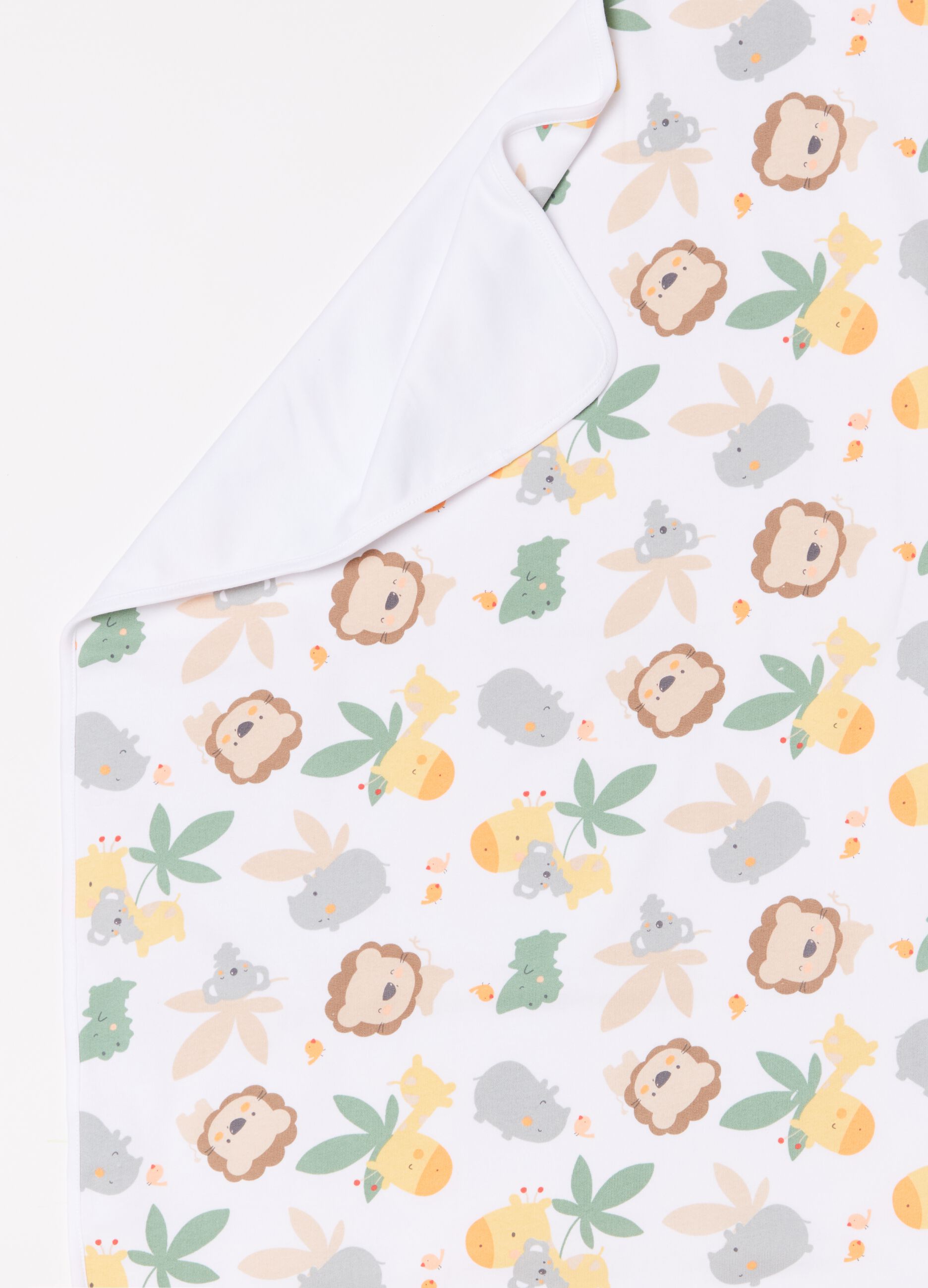 Organic cotton blanket with animals print