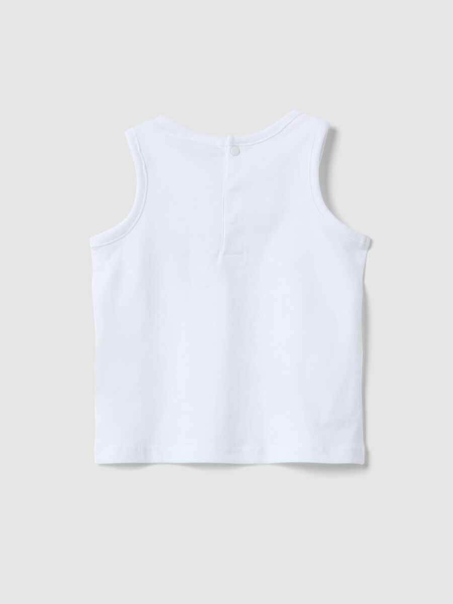 White pure cotton boys&rsquo; vest, regular fit, with crab prints_1