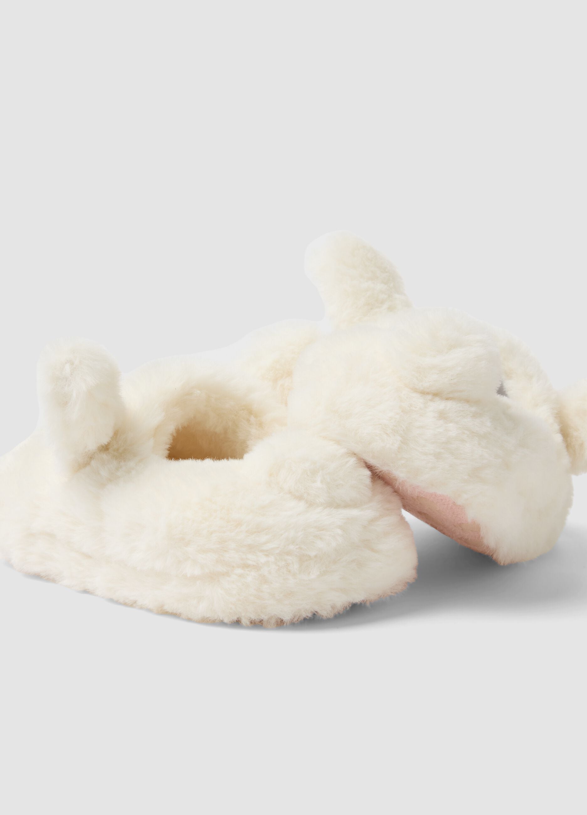 White bunny slippers for girls