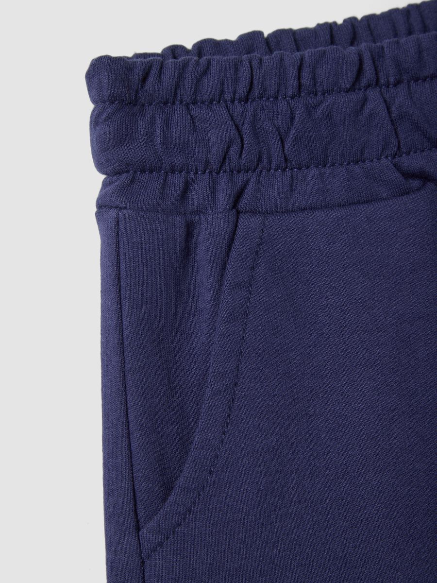 Girls' Regular Fit Blue Pure Cotton Shorts_3