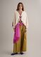 Green wide-leg trousers in pure cotton_0