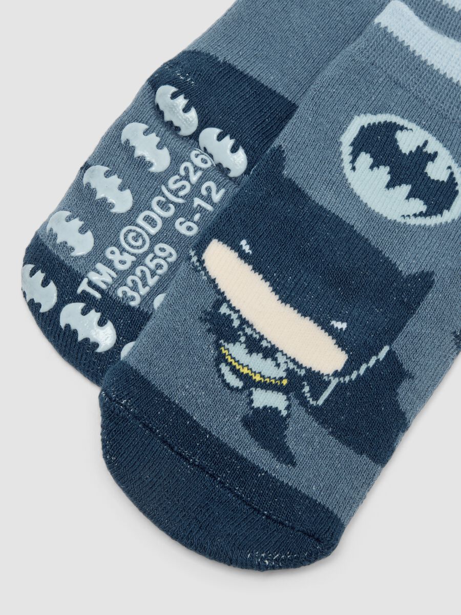 Bipack di calze antiscivolo in cotone organico elasticizzato con fantasia Batman_2