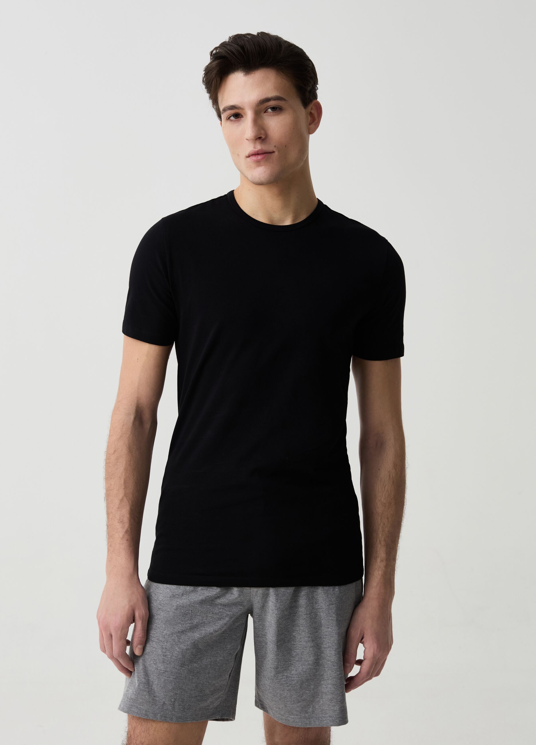 Two-pack undershirts with round neck