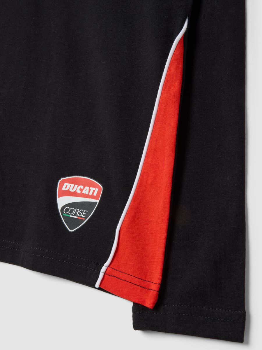 Black pure cotton Ducati-themed T-shirt, relaxed fit_1