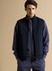 Gilet blu in cotone elasticizzato con colletto regular fit_0