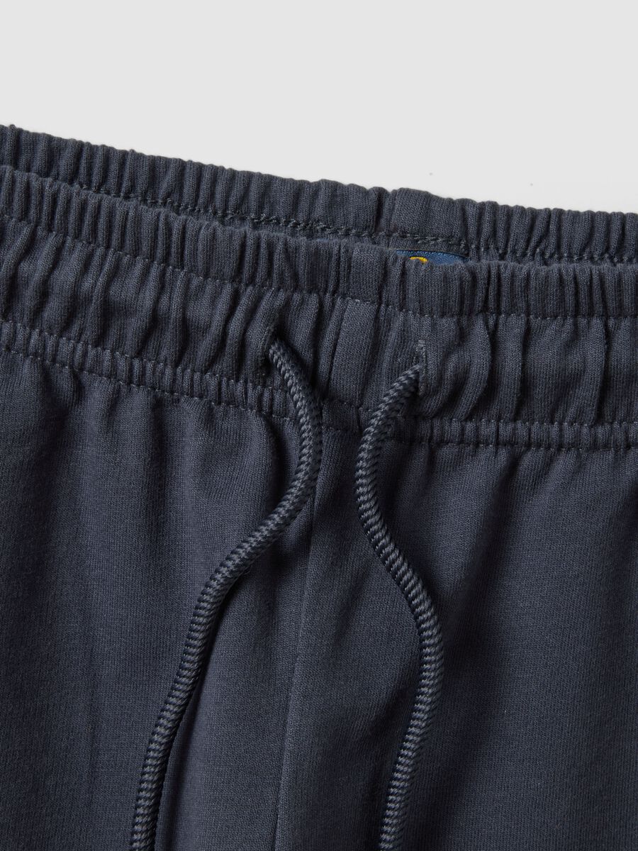 Blue pure cotton regular fit shorts for children_2