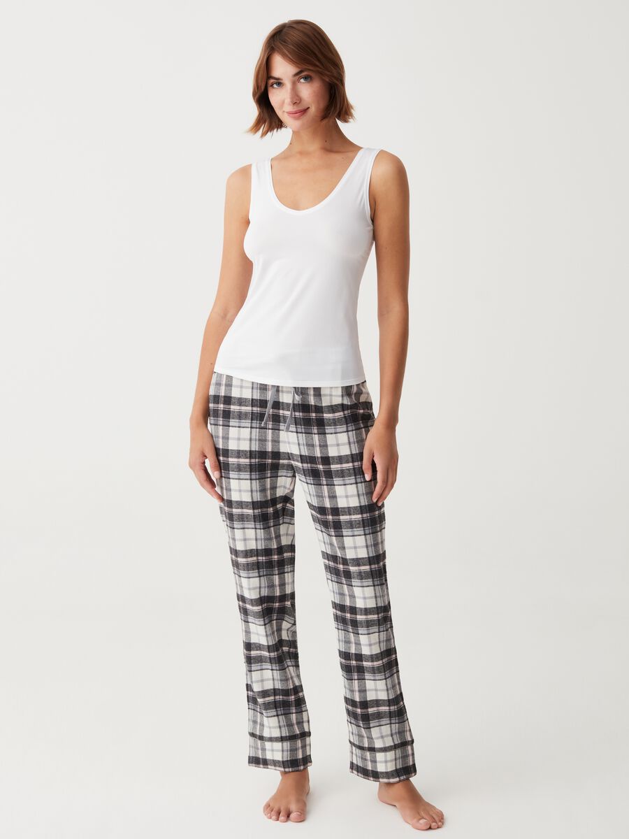 Tartan pyjama bottoms with lurex_0
