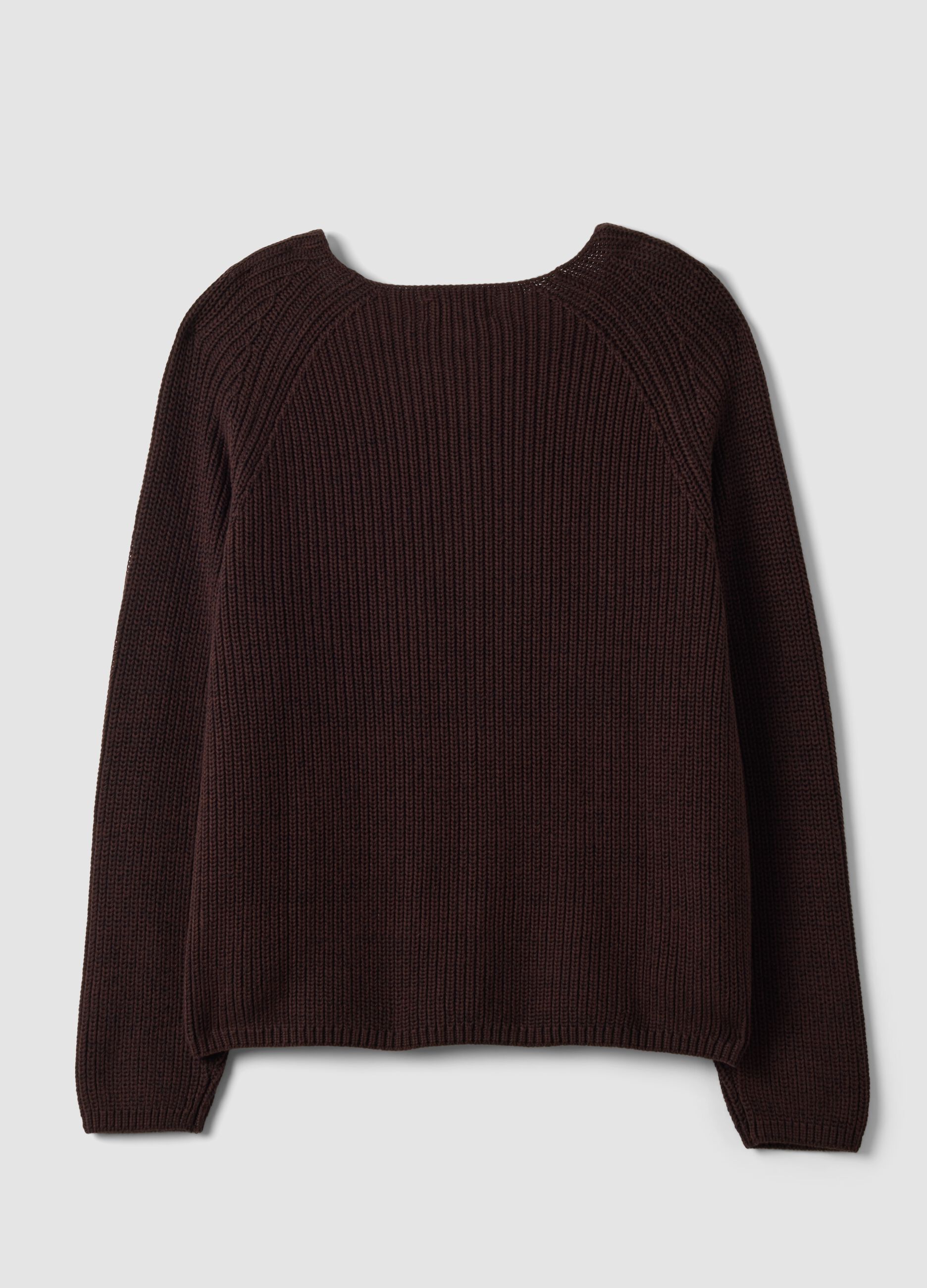 Multicolour pure cotton crew-neck cardigan, regular fit