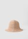 Beige bucket hat in pure paper fabric_0