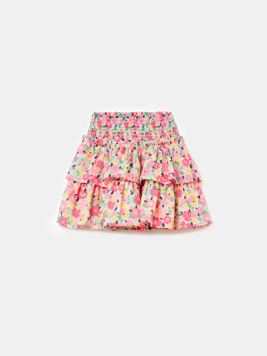 Tiered skirt with floral pattern_1