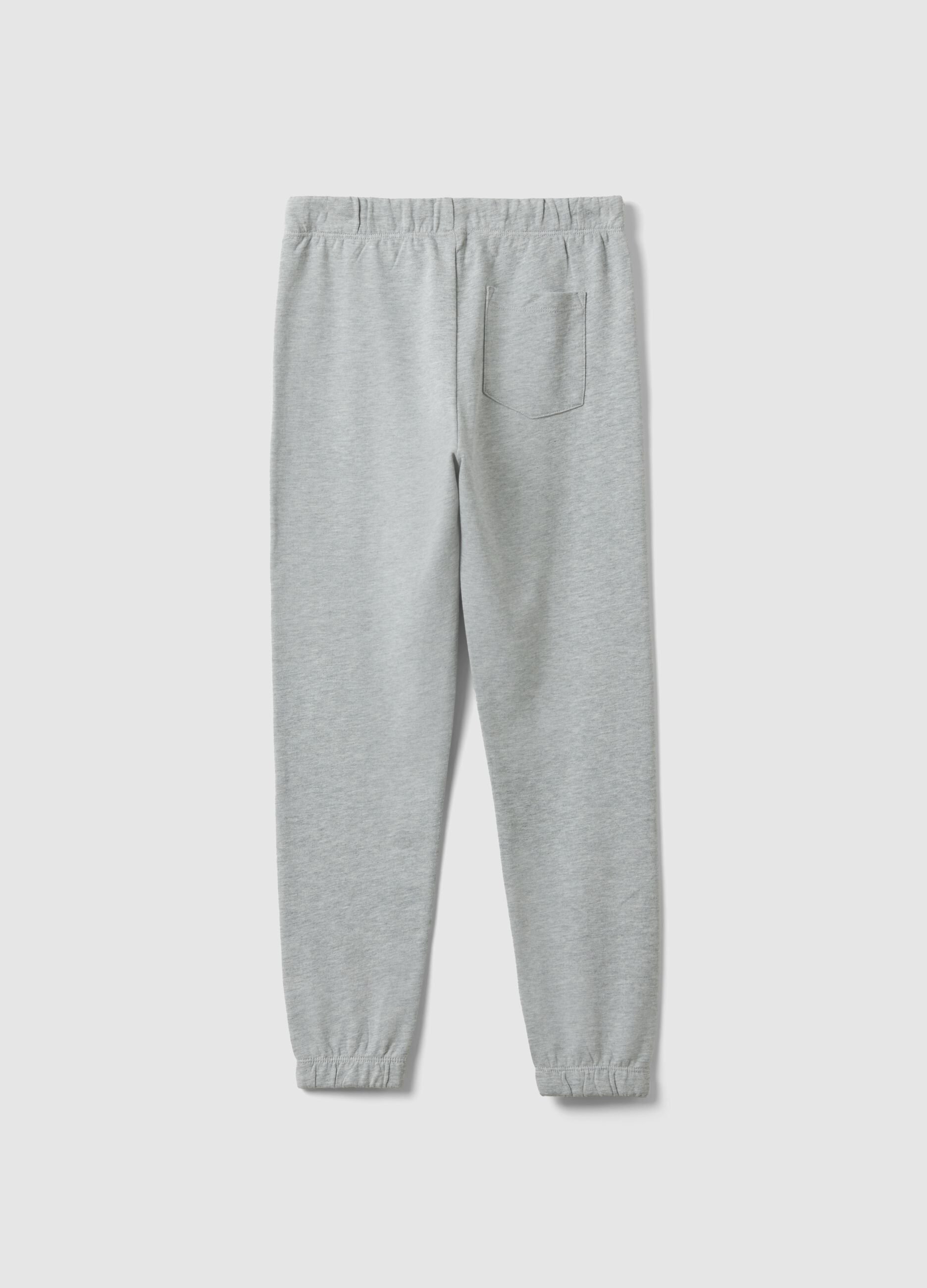 Boys&rsquo; grey cotton-viscose blend joggers, regular fit