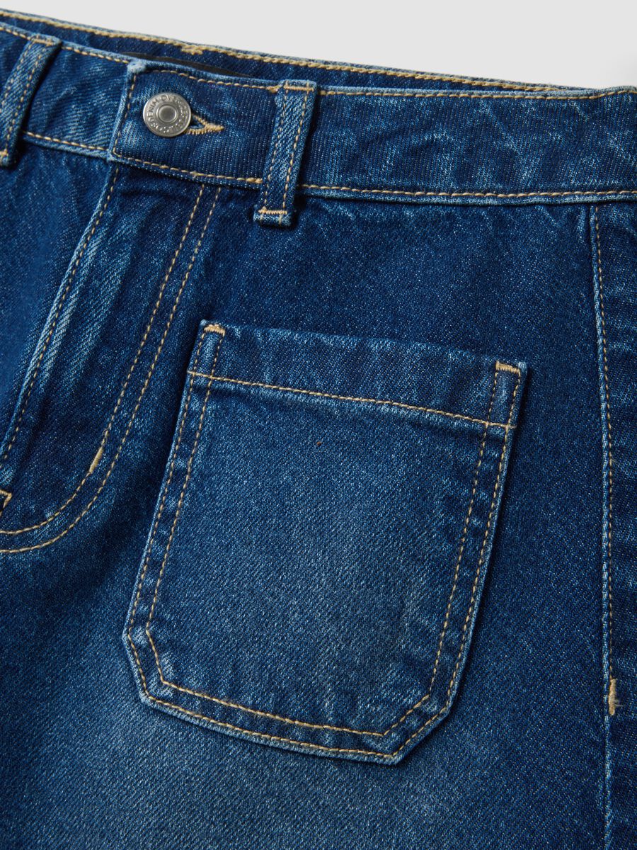 Blue denim Bermuda shorts in pure cotton_5