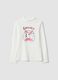 White organic cotton T-shirt with high neck_0