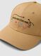 Beige pure cotton baseball cap with lettering_1