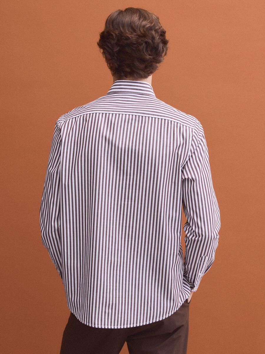 Camicia bianca in popeline di puro cotone a righe regular fit_2