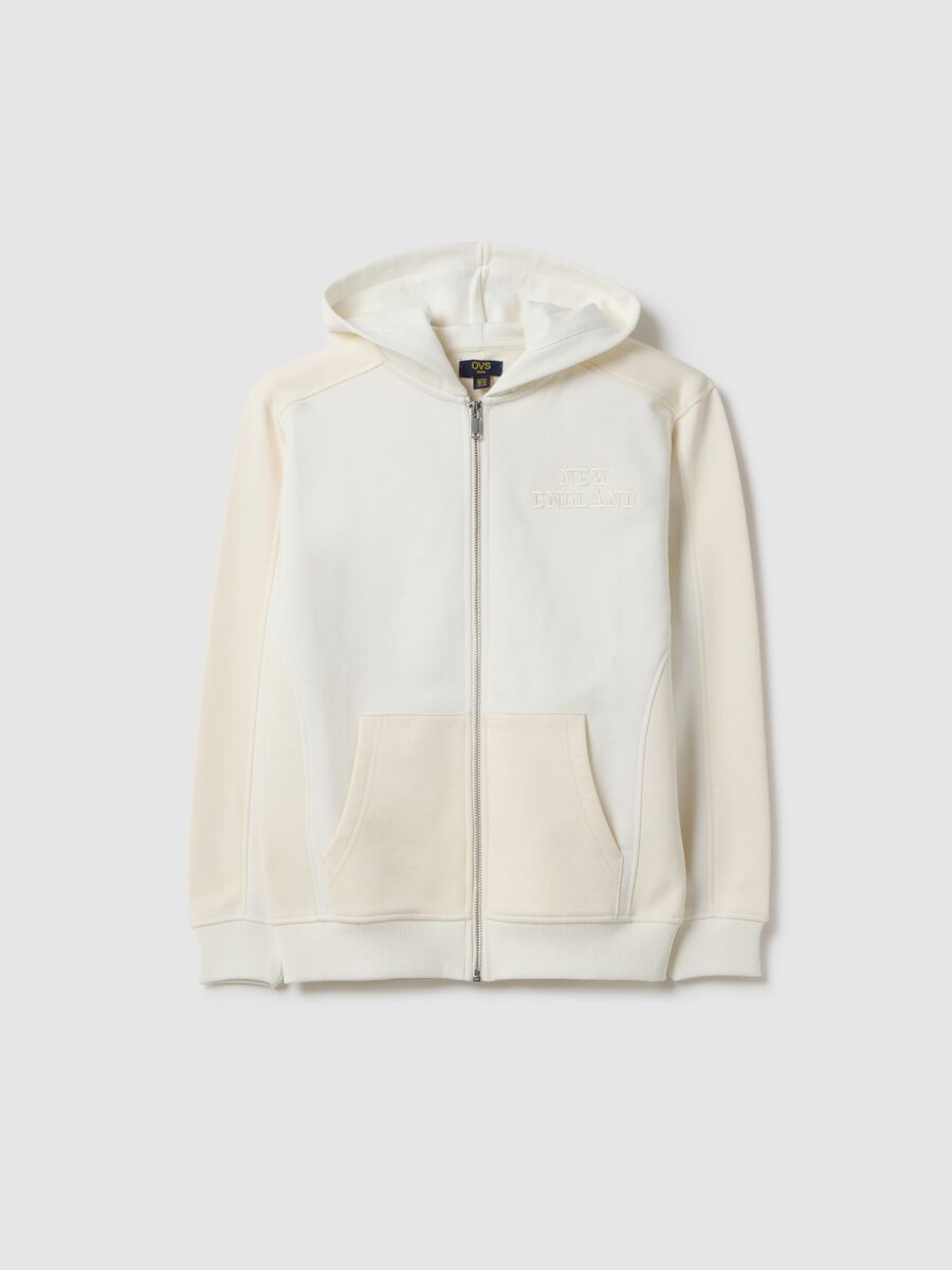 Boys' white pure cotton hoodie relaxed fit_0