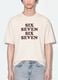 T-shirt branca em algod&atilde;o puro com estampado frontal Six Seven, corte boxy_3