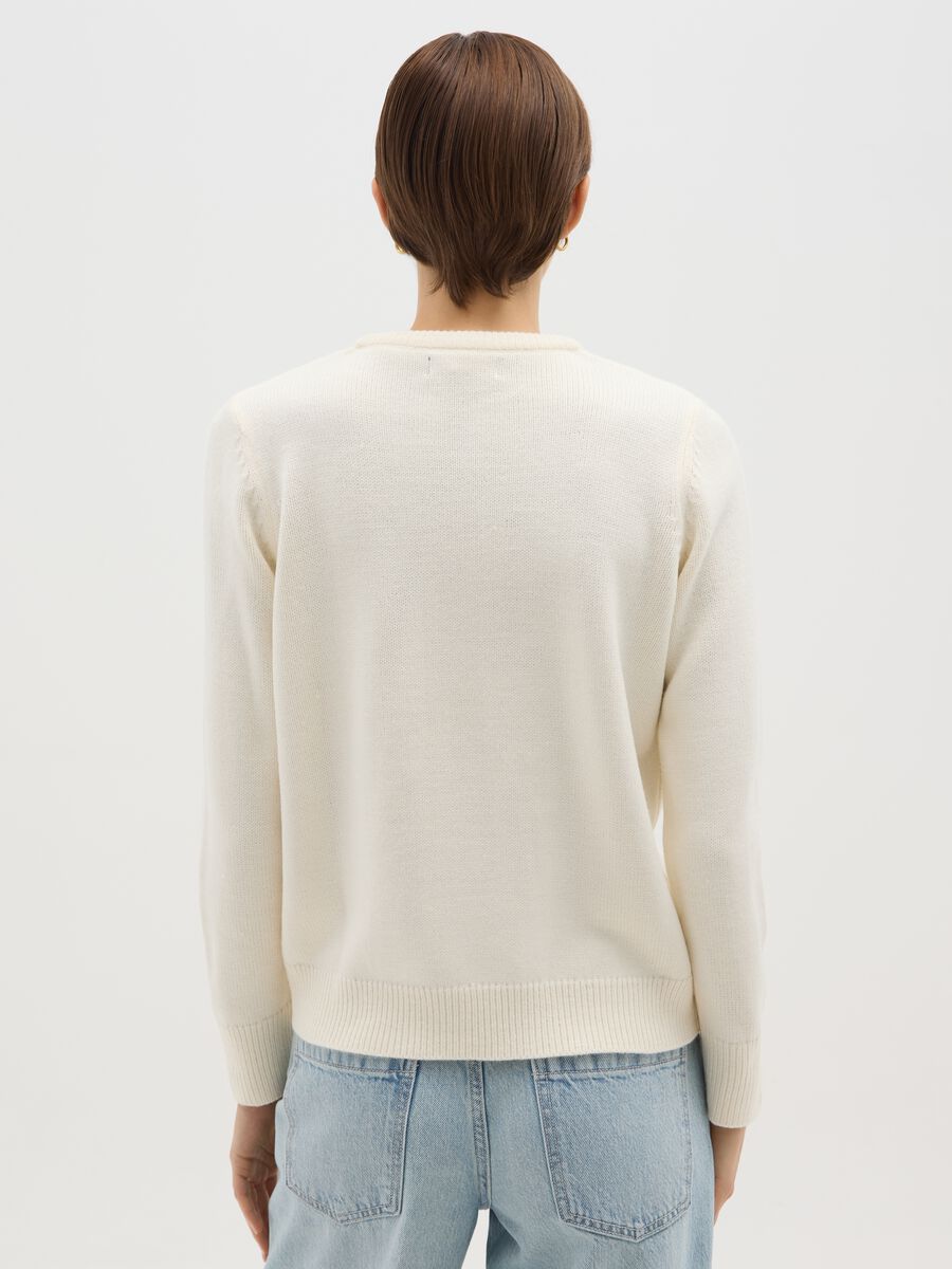 White crew neck regular fit Christmas jumper_2