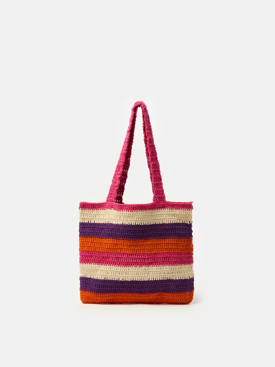 Bag with striped crochet design_0