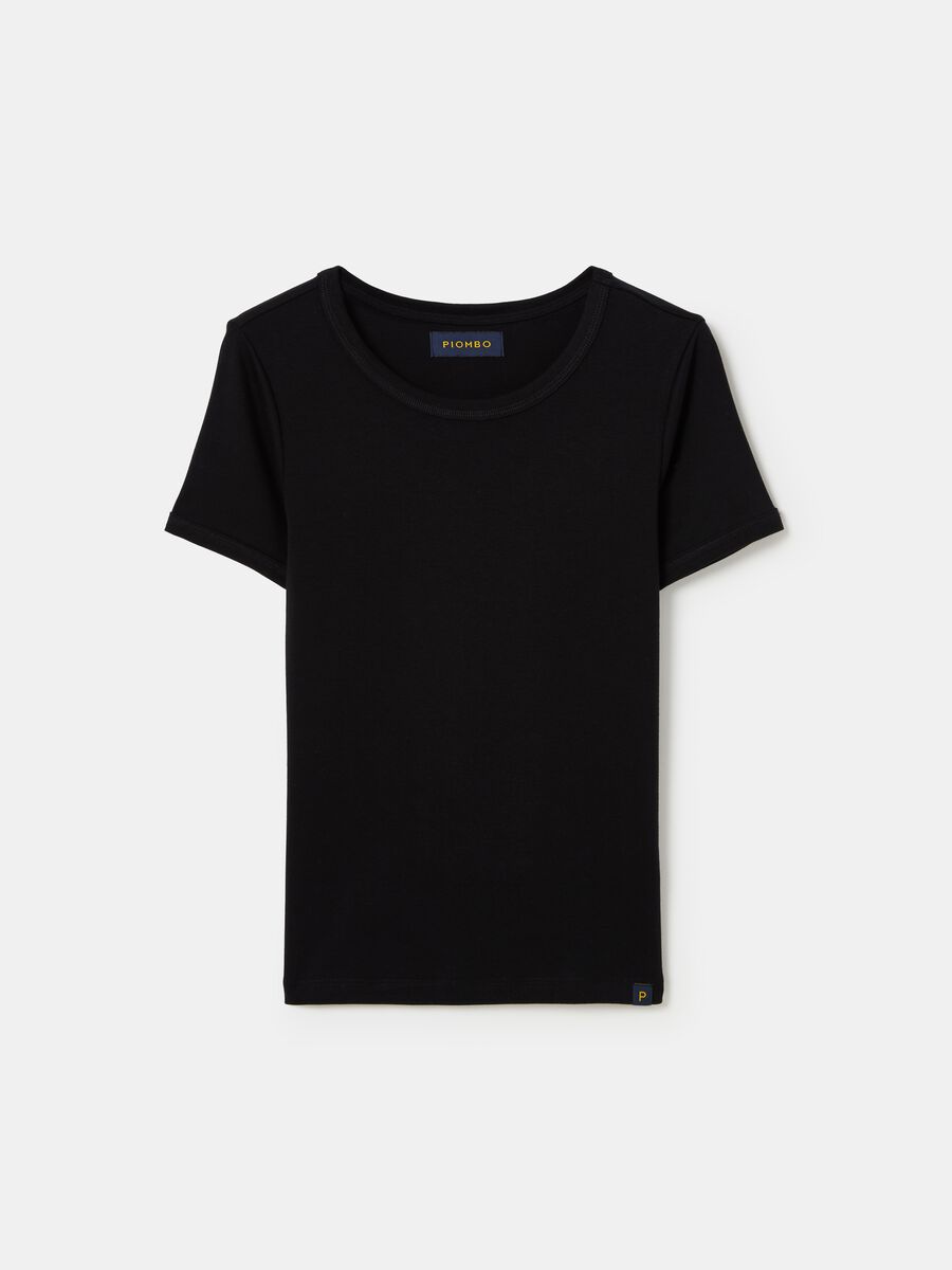 T-shirt girocollo in cotone stretch_3