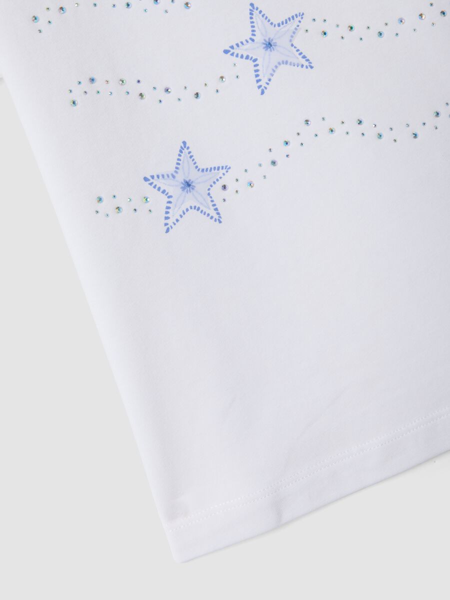 T-shirt branca de manga curta em algod&atilde;o el&aacute;stico_2