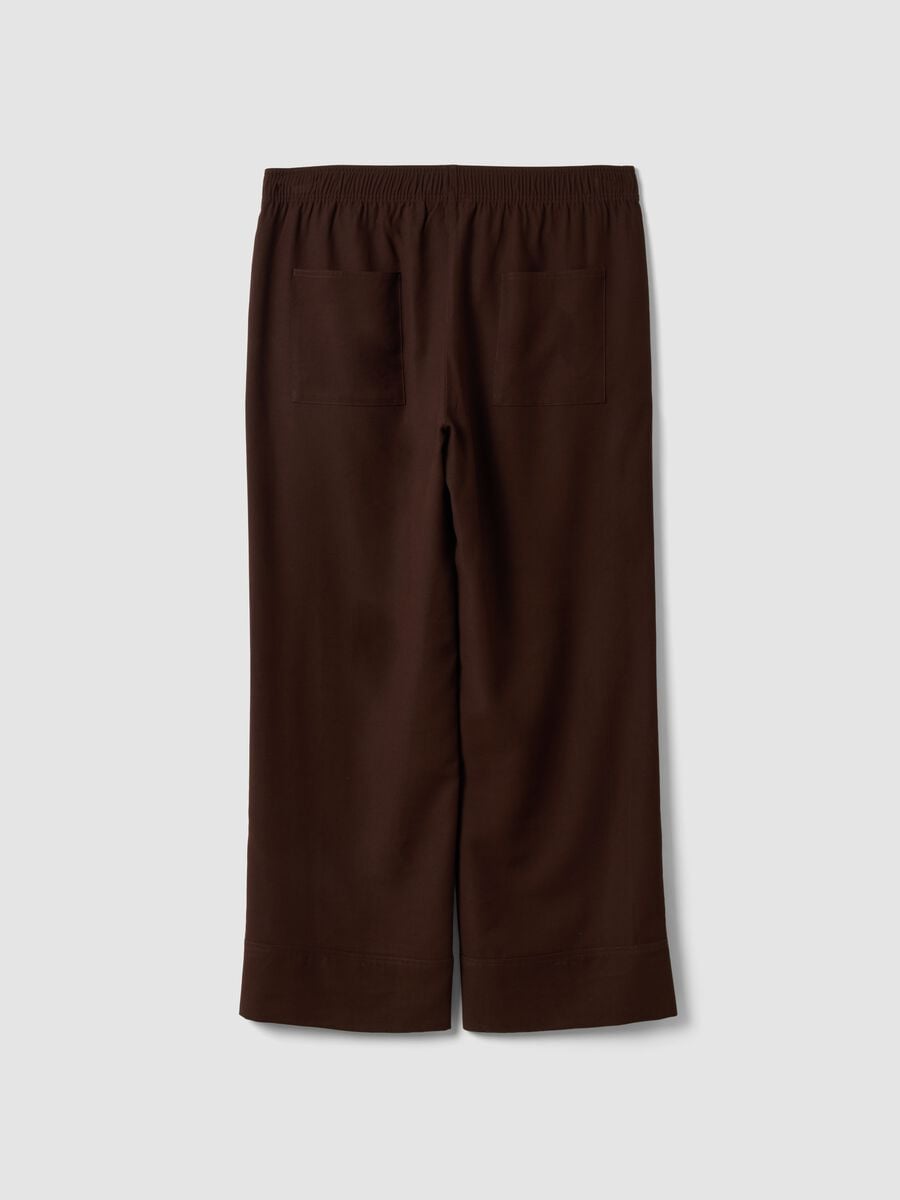 Brown wide-leg viscose-blend trousers_1