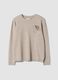 Sand viscose-blend top with appliqu&eacute; flower, regular fit_4