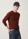 Maglia marrone girocollo in jersey knit regular fit_0