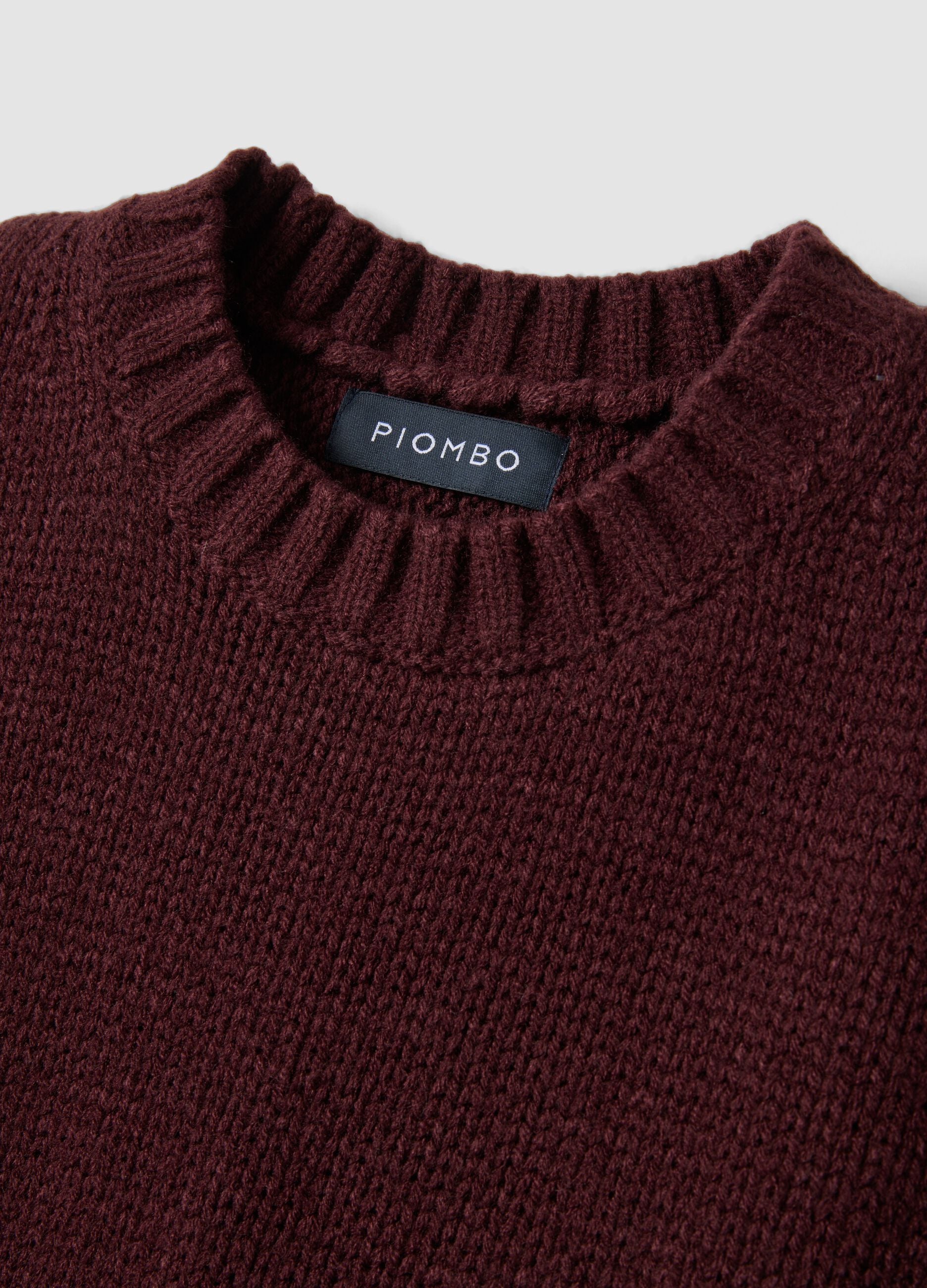 Gilet rosso girocollo in misto lana over fit