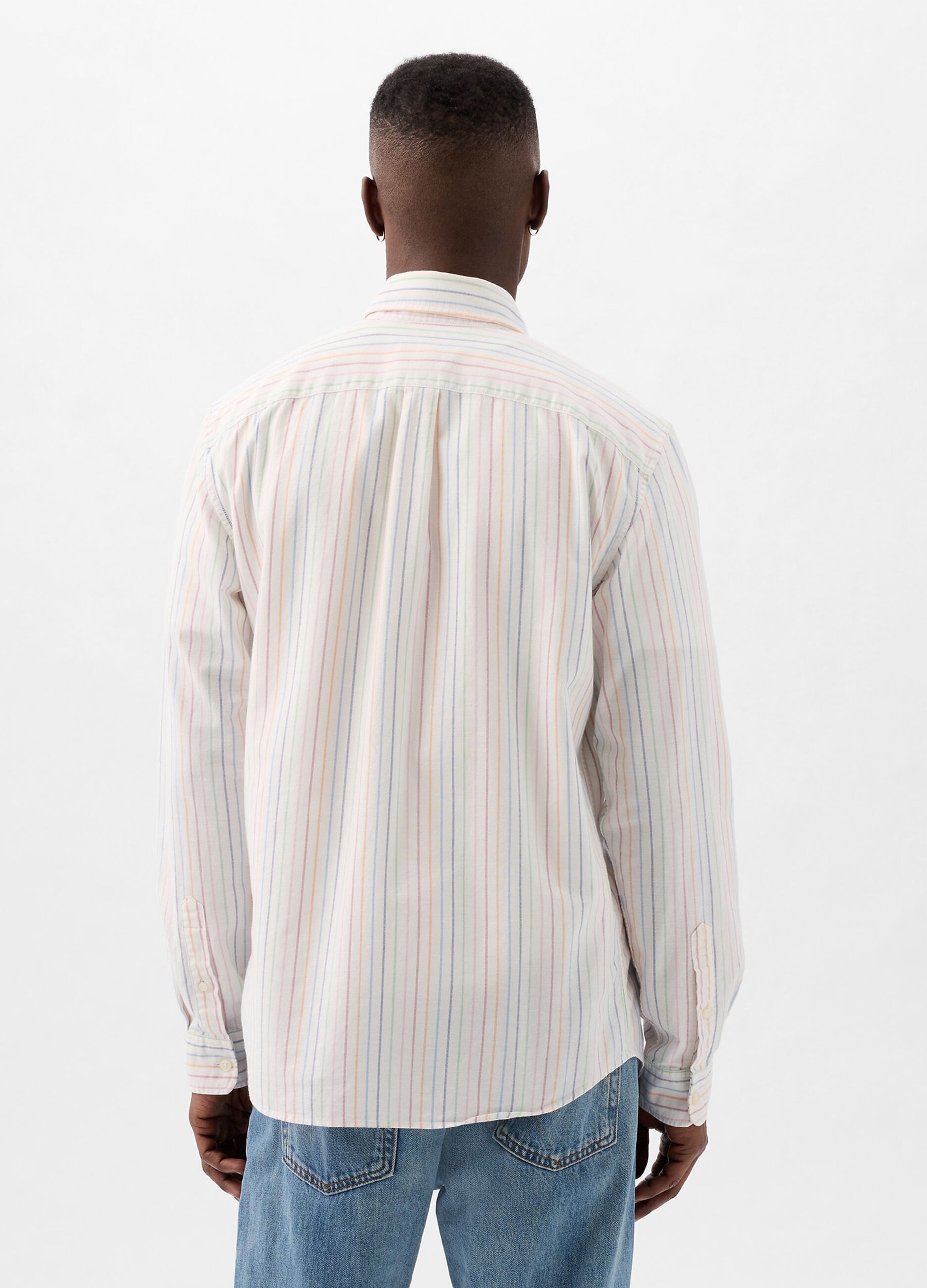 Regular-fit shirt in striped Oxford cotton