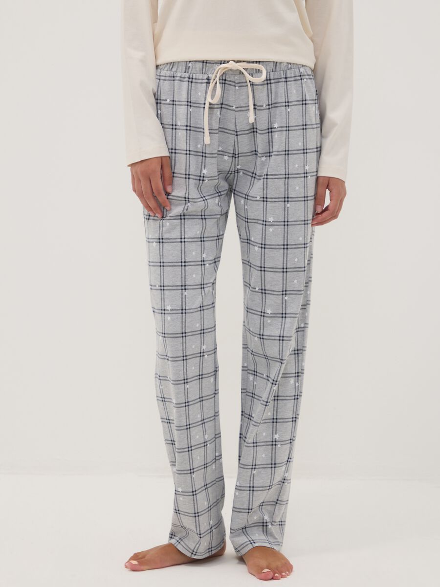 Beige pure organic cotton crew-neck pyjamas_3