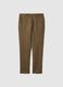 Brown pure linen regular fit trousers_5
