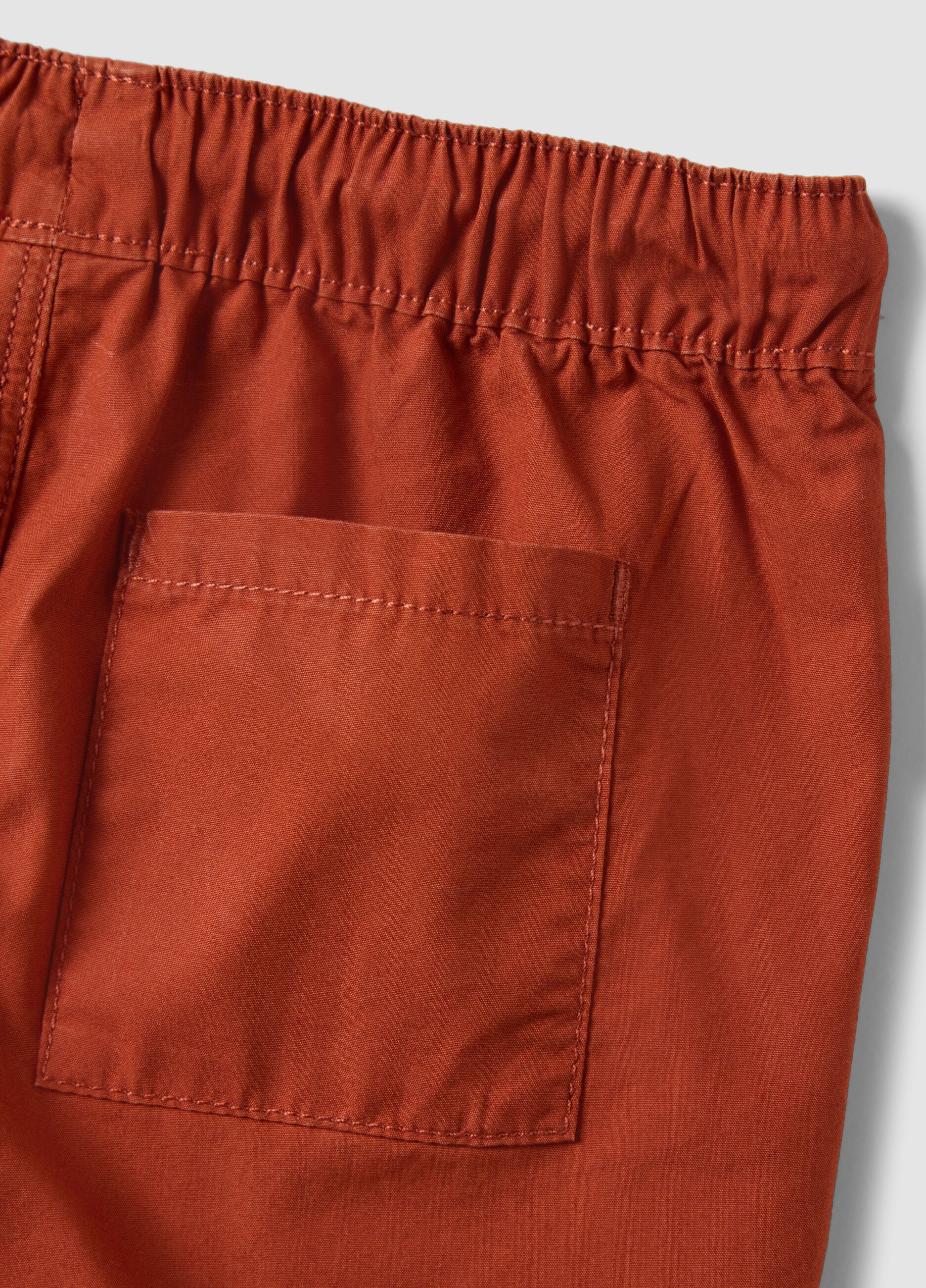 Orange Shorts aus reiner Baumwolle f&uuml;r Jungen, Regular Fit, mit Kordelzug