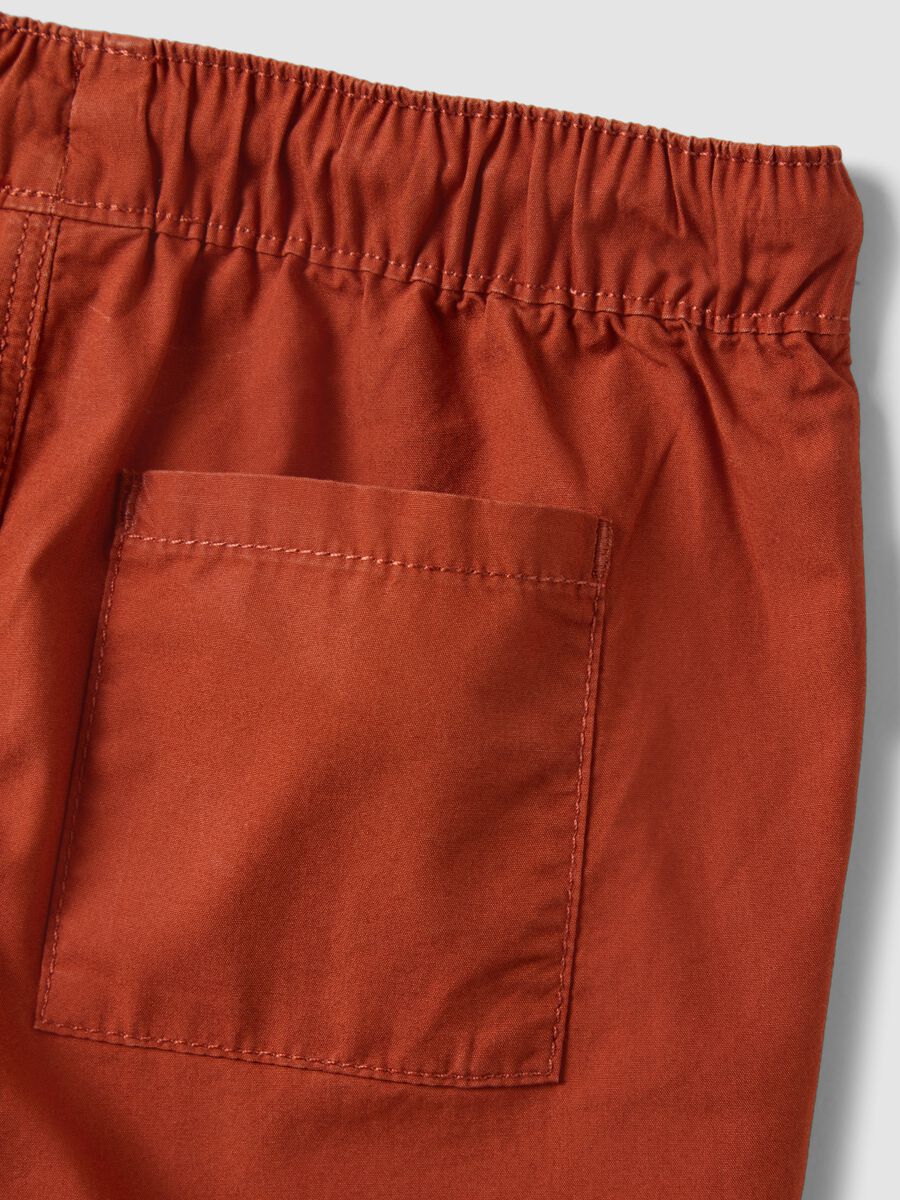 Orange Shorts aus reiner Baumwolle f&uuml;r Jungen, Regular Fit, mit Kordelzug_3