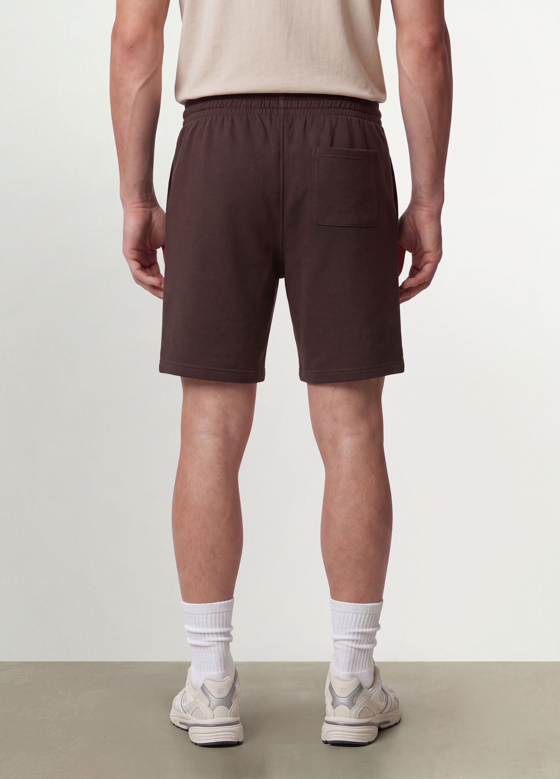 Braune Shorts aus Baumwollmix mit elastischem Bund, Regular Fit