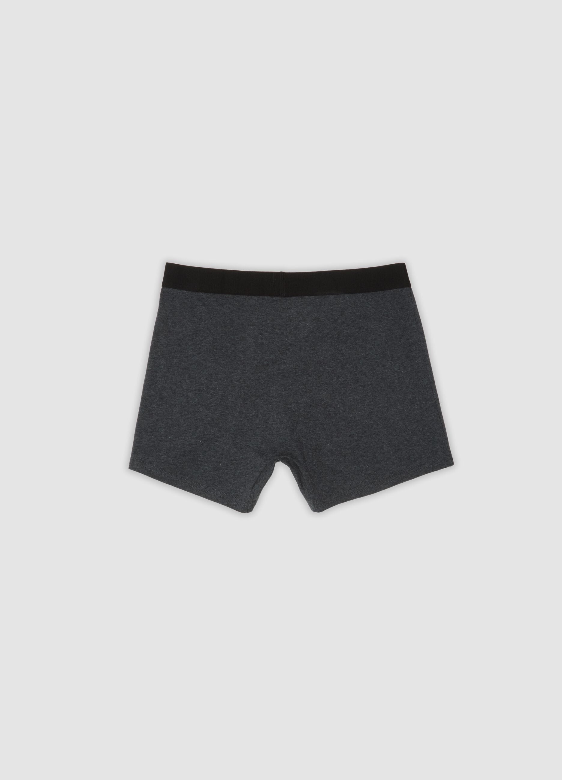 3er-Pack graue Midi-Boxershorts aus elastischer Bio-Baumwolle