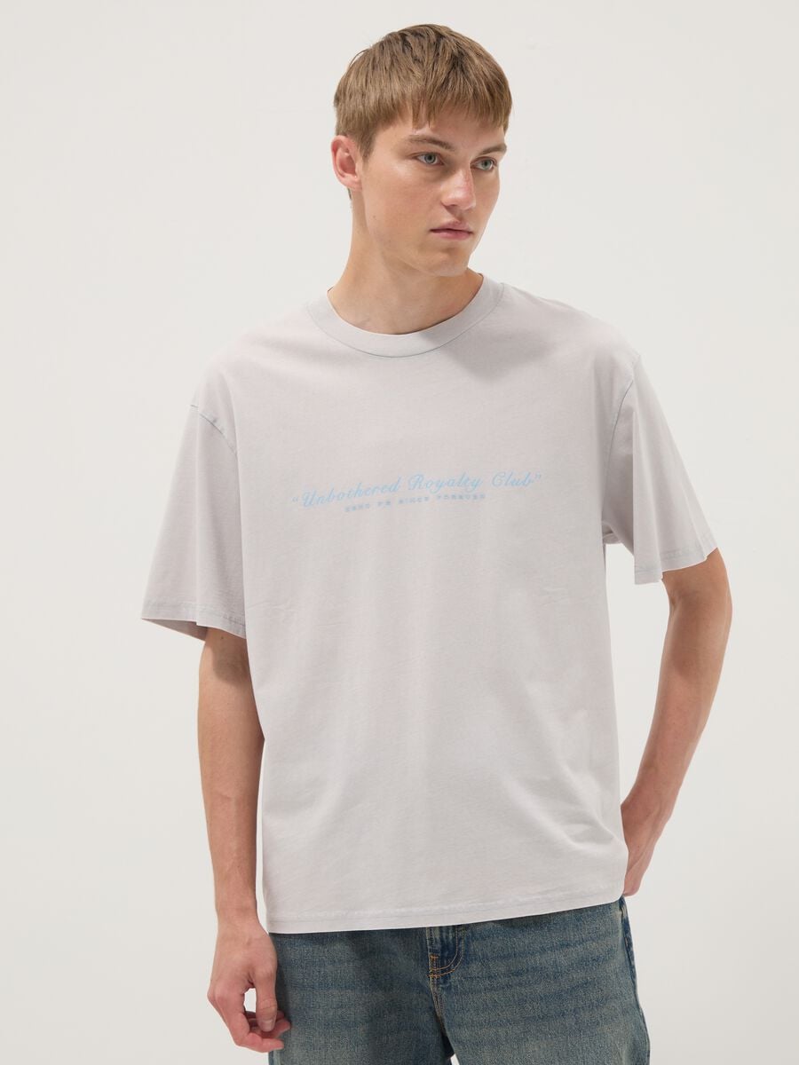 Grey short-sleeve pure cotton T-shirt_1