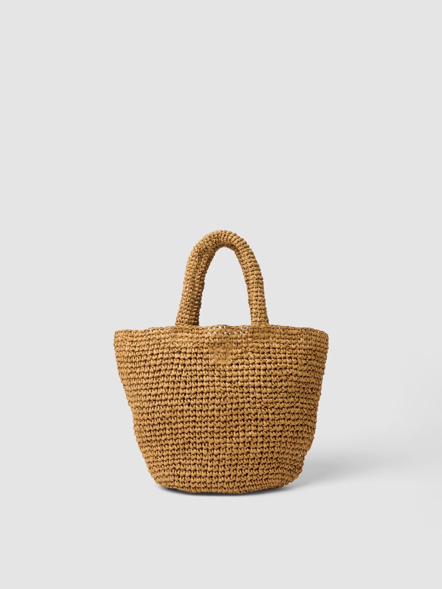 Brown beach bag in paper fabric_1