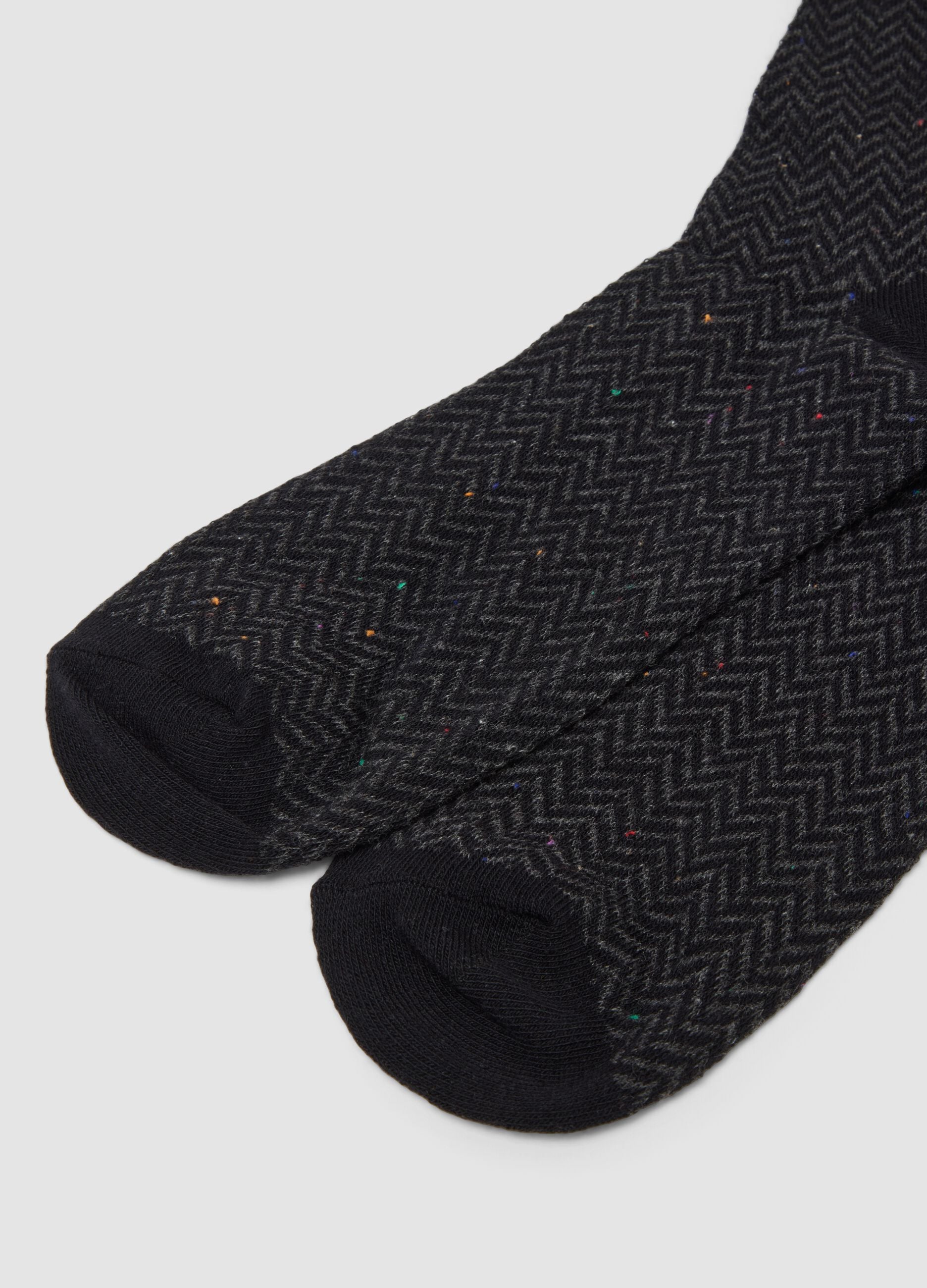 3er-Pack lange graue und schwarze Socken aus elastischer Bio-Baumwolle