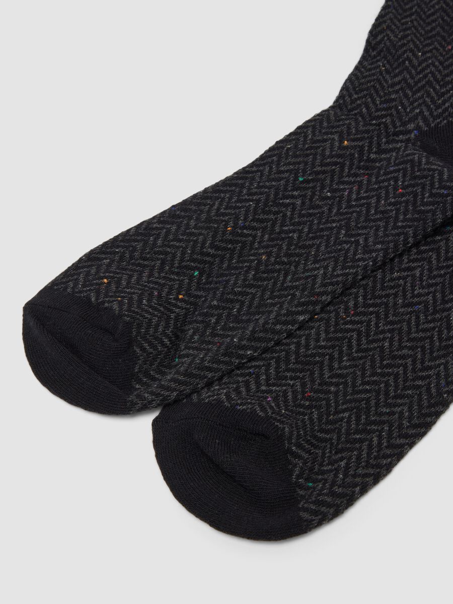 3-pack of long grey and black socks in stretch organic cotton_2