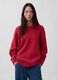 Regular fit red pure cotton crew neck jumper_0