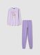 Pigiama viola in puro cotone organico con stampa teddy regular fit_0