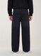 Jeans neri wide leg in misto cotone e viscosa per bambino_3