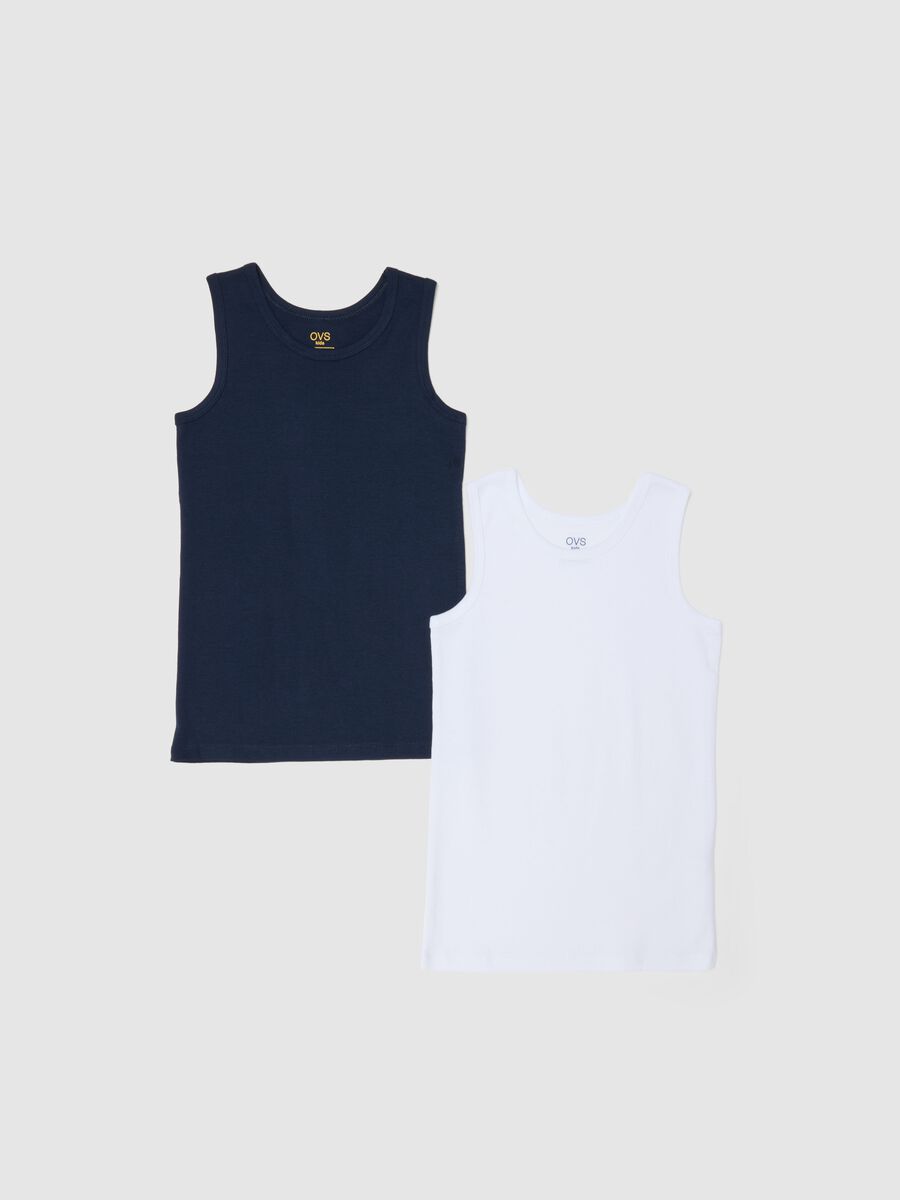 Pack of multicolour pure cotton vests for children - regular fit_0