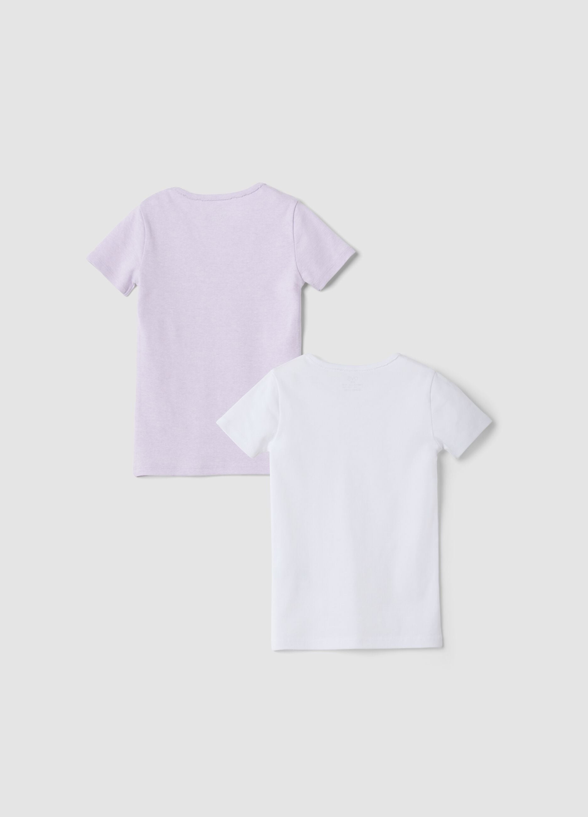Bipack t-shirt viola in puro cotone organico girocollo